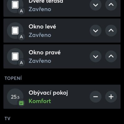 Stínění- Loxone app.